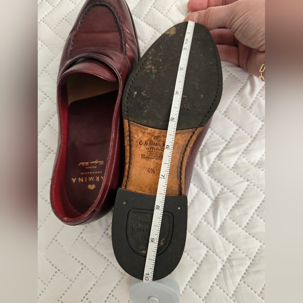 Carmina Penny Loafers Oscaria Robert in Burgundy Box Calf Oxblood - Picture 9 of 14